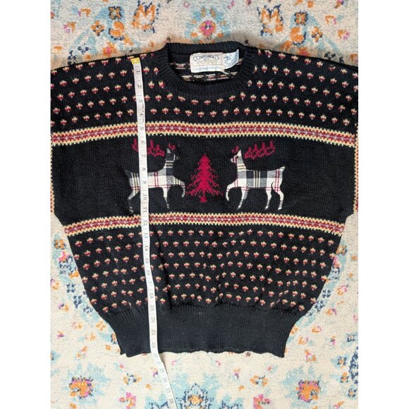Vintage Components Susan Bristol 100% Shetland Wool Reindeer Christmas Sweater - Picture 8 of 10